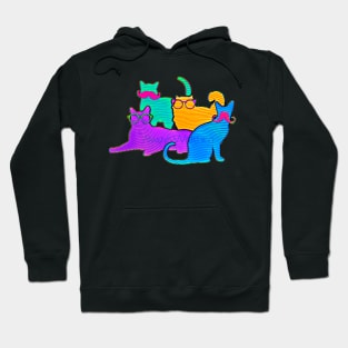 Cats with Glasses and Mustaches Hoodie